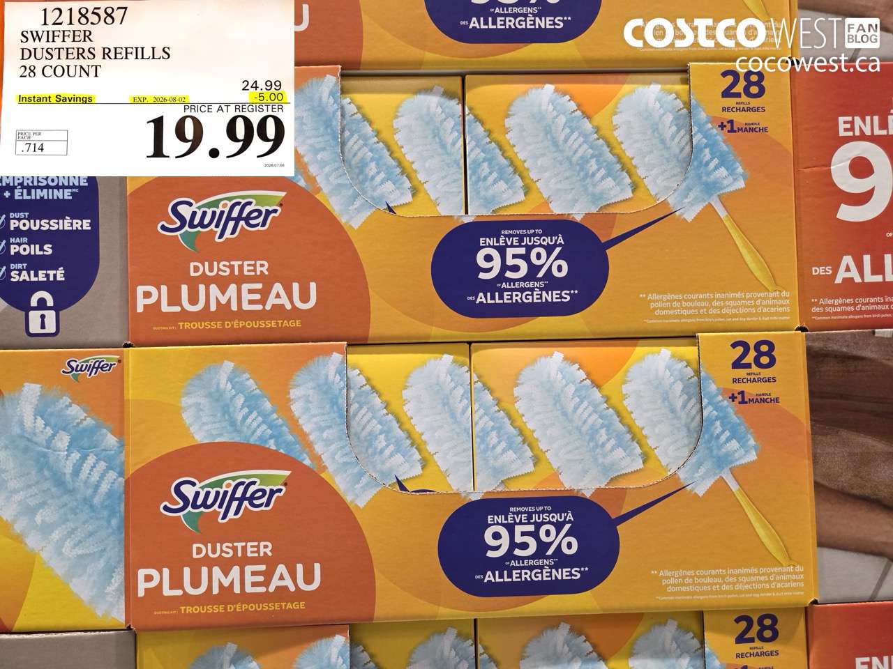 1218587 SWIFFER DUSTERS REFILLS 28 COUNT ($5.00 INSTANT SAVINGS EXPIRES ON 2026-08-02) $19.99