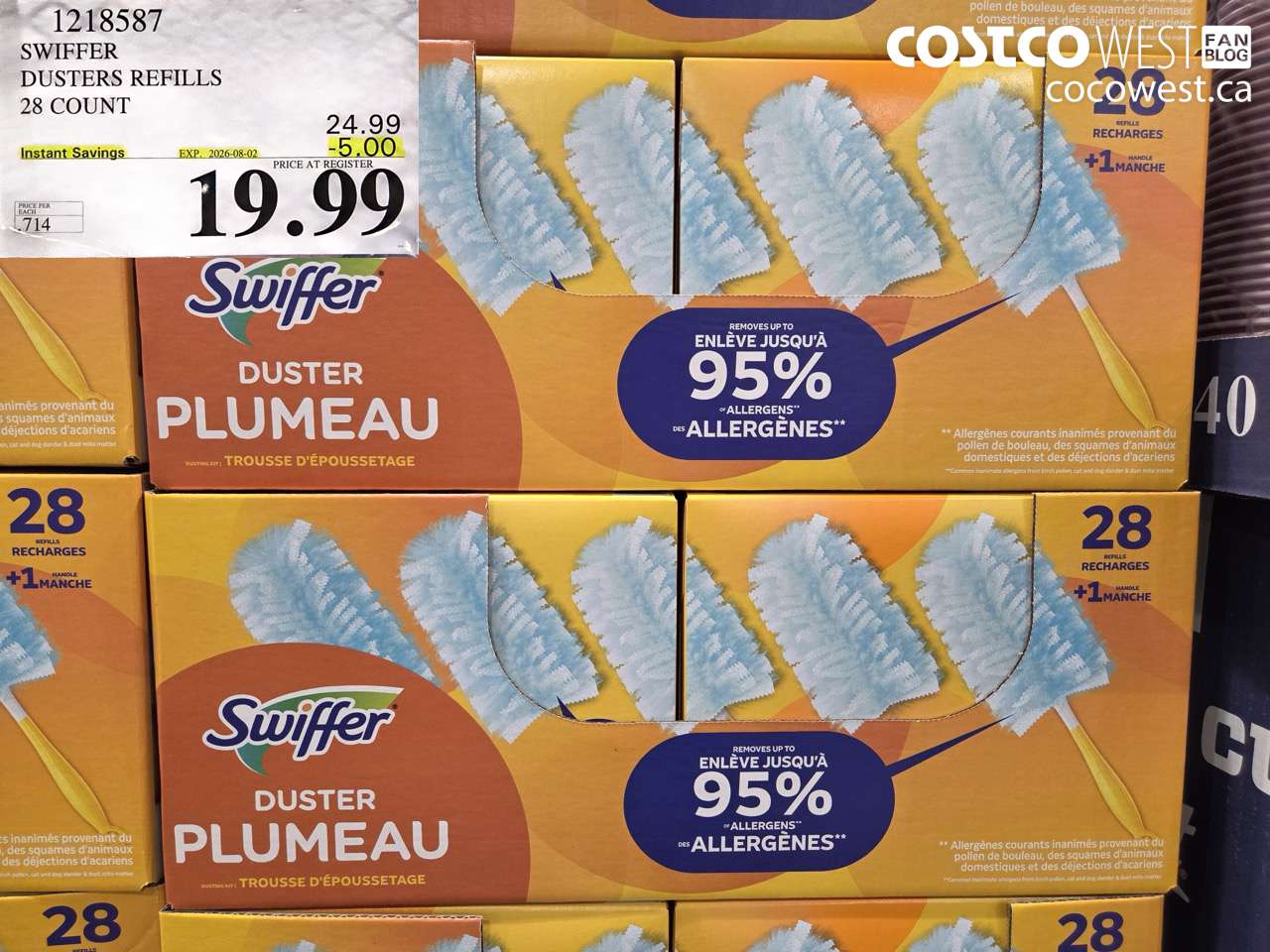 1218587 SWIFFER DUSTERS REFILLS 28 COUNT ($5.00 INSTANT SAVINGS EXPIRES ON 2026-08-02) $19.99