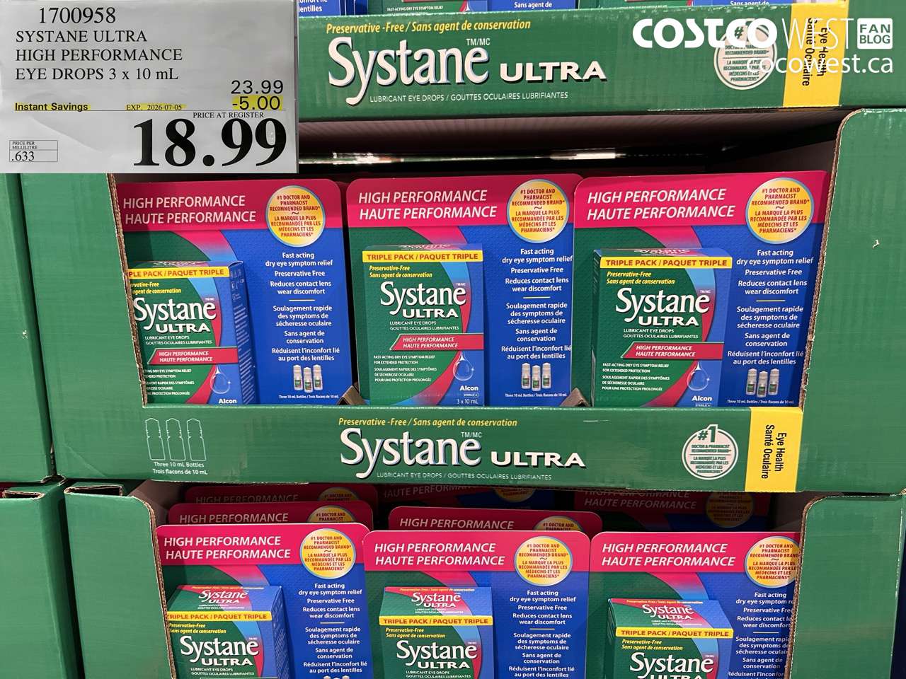 1700958 SYSTANE ULTRA HIGH PERFORMANCE EYE DROPS 3 X 10 ML ($5.00 INSTANT SAVINGS EXPIRES ON 2026-07-05) $18.99