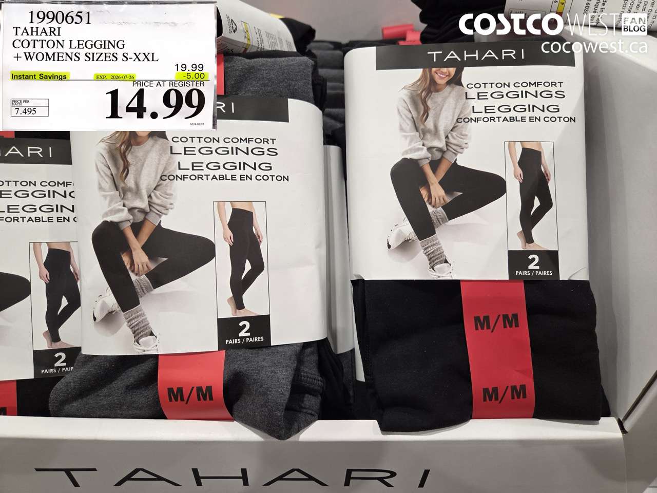 1990651 TAHARI COTTON LEGGING + WOMENS SIZES S-XXL ($5.00 INSTANT SAVINGS EXPIRES ON 2026-07-26) $14.99