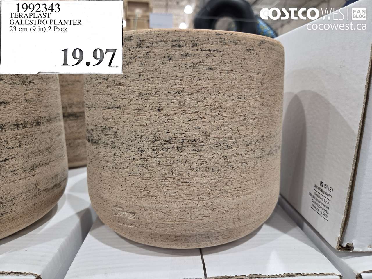 1992343 TERAPLAST GALESTRO PLANTER 23 CM (9 IN) 2 PACK $19.97