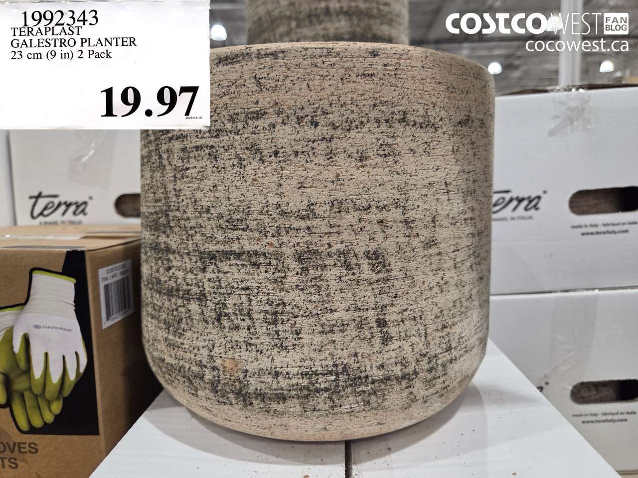 1992343 TERAPLAST GALESTRO PLANTER 23 CM (9 IN) 2 PACK $19.97