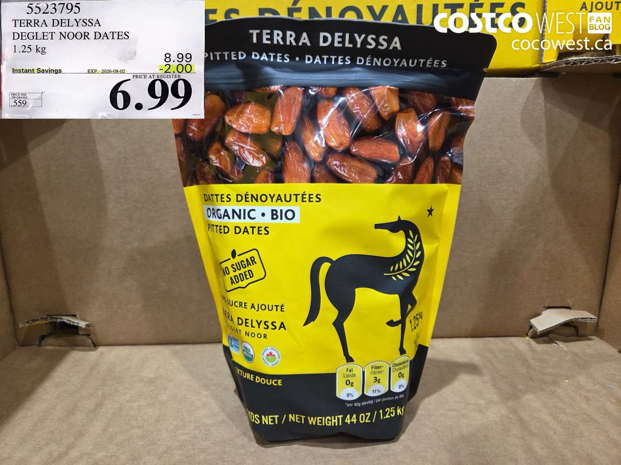 5523795 TERRA DELYSSA DEGLET NOOR DATES 1.25 KG ($2.00 INSTANT SAVINGS EXPIRES ON 2026-08-02) $6.99