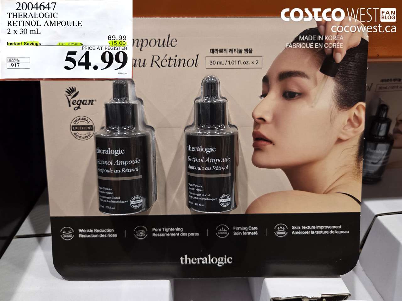 2004647 THERALOGIC RETINOL AMPOULE 2 X 30 ML ($15.00 INSTANT SAVINGS EXPIRES ON 2026-07-26) $54.99