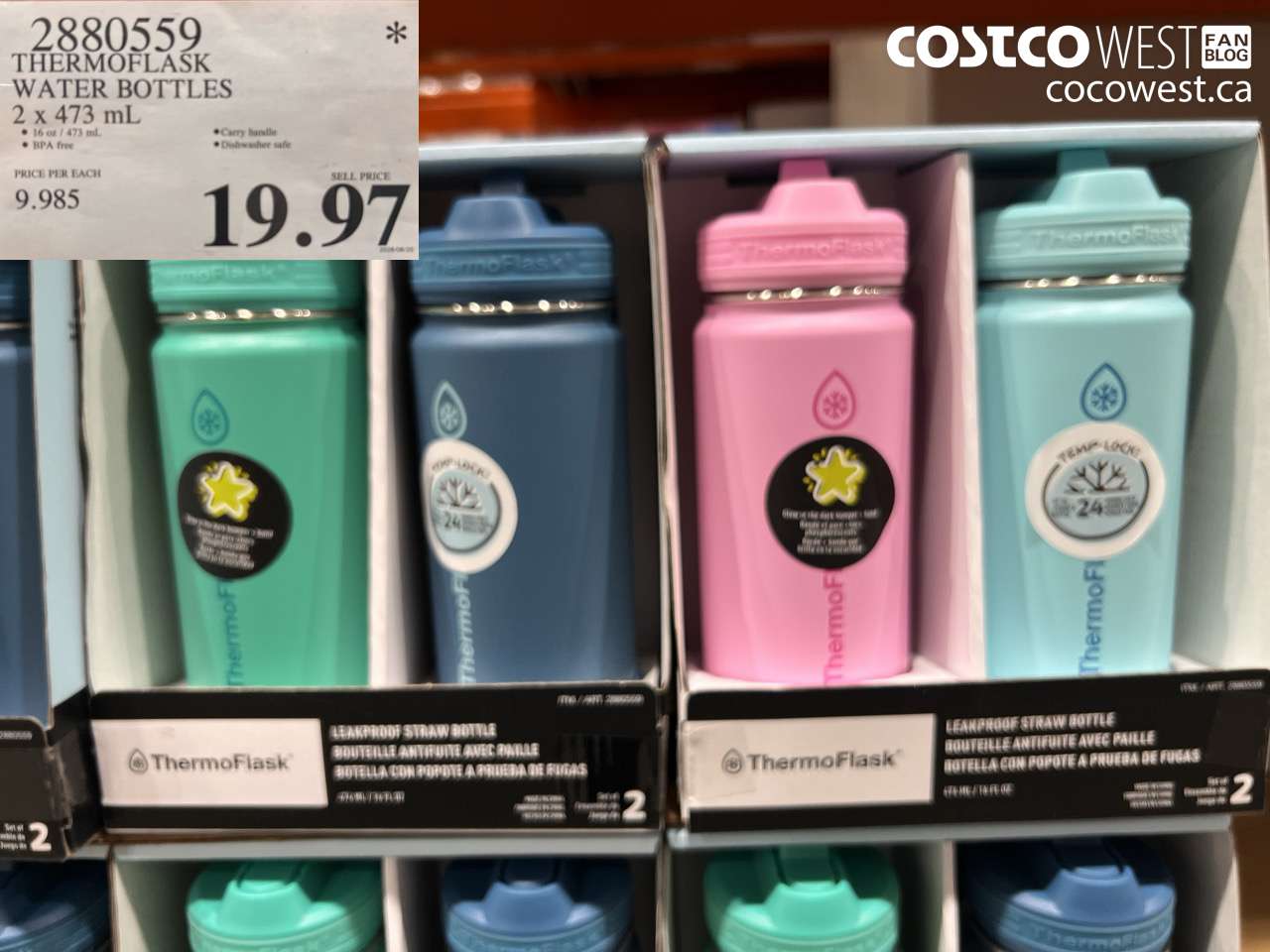 2880559 THERMOFLASK WATER BOTTLES 2 X 473 ML $19.97