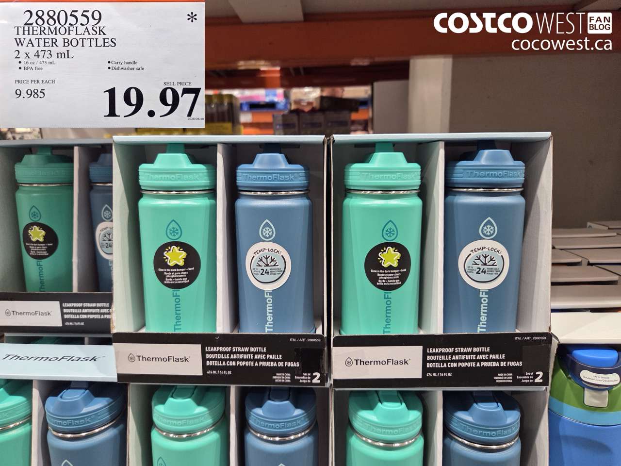 2880559 THERMOFLASK WATER BOTTLES 2 X 473 ML $19.97