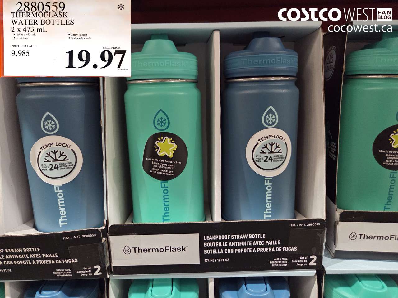 2880559 THERMOFLASK WATER BOTTLES 2 X 473 ML $19.97