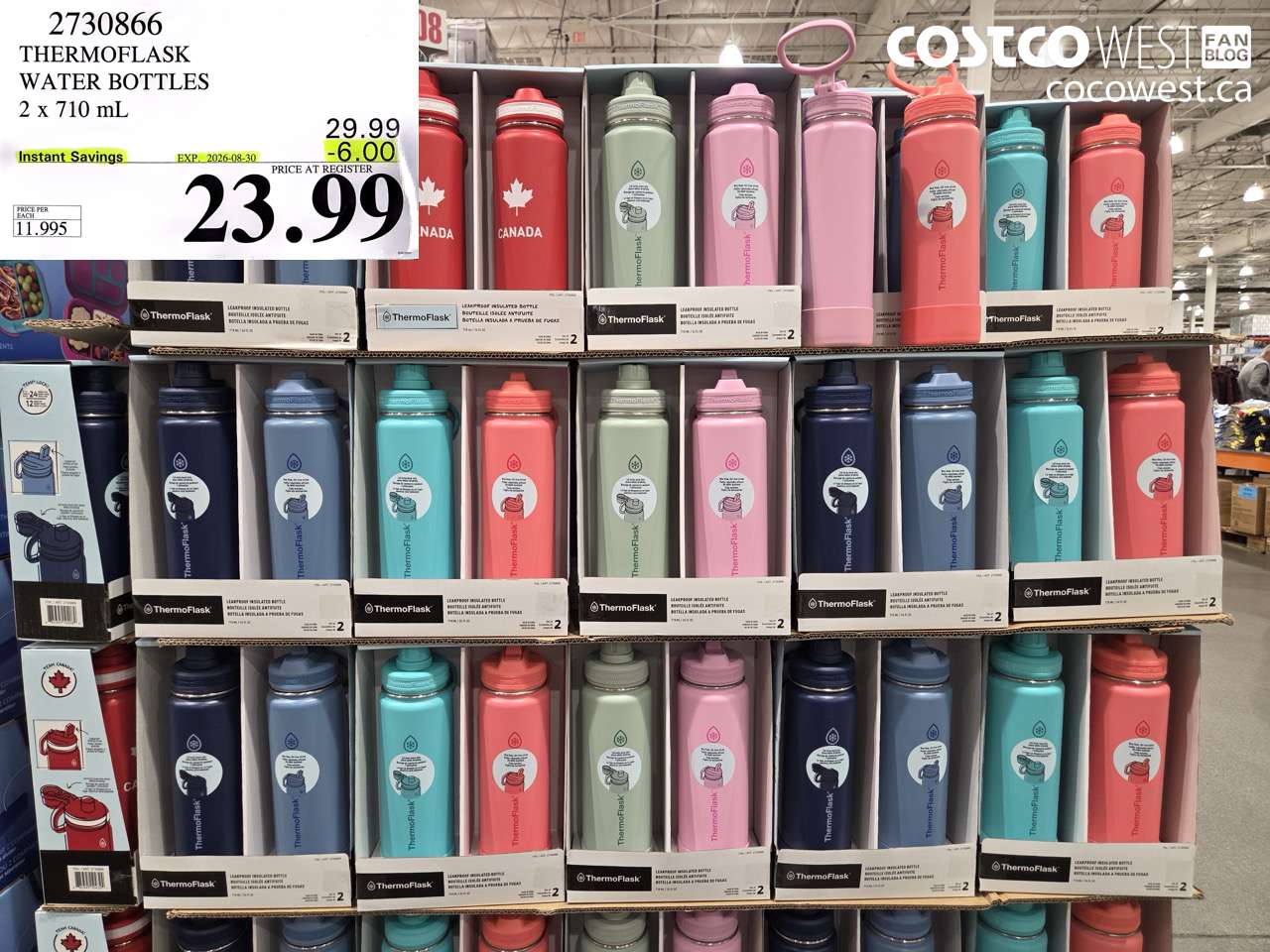 2730866 THERMOFLASK WATER BOTTLES 2 X 710 ML ($6.00 INSTANT SAVINGS EXPIRES ON 2026-08-30) $23.99