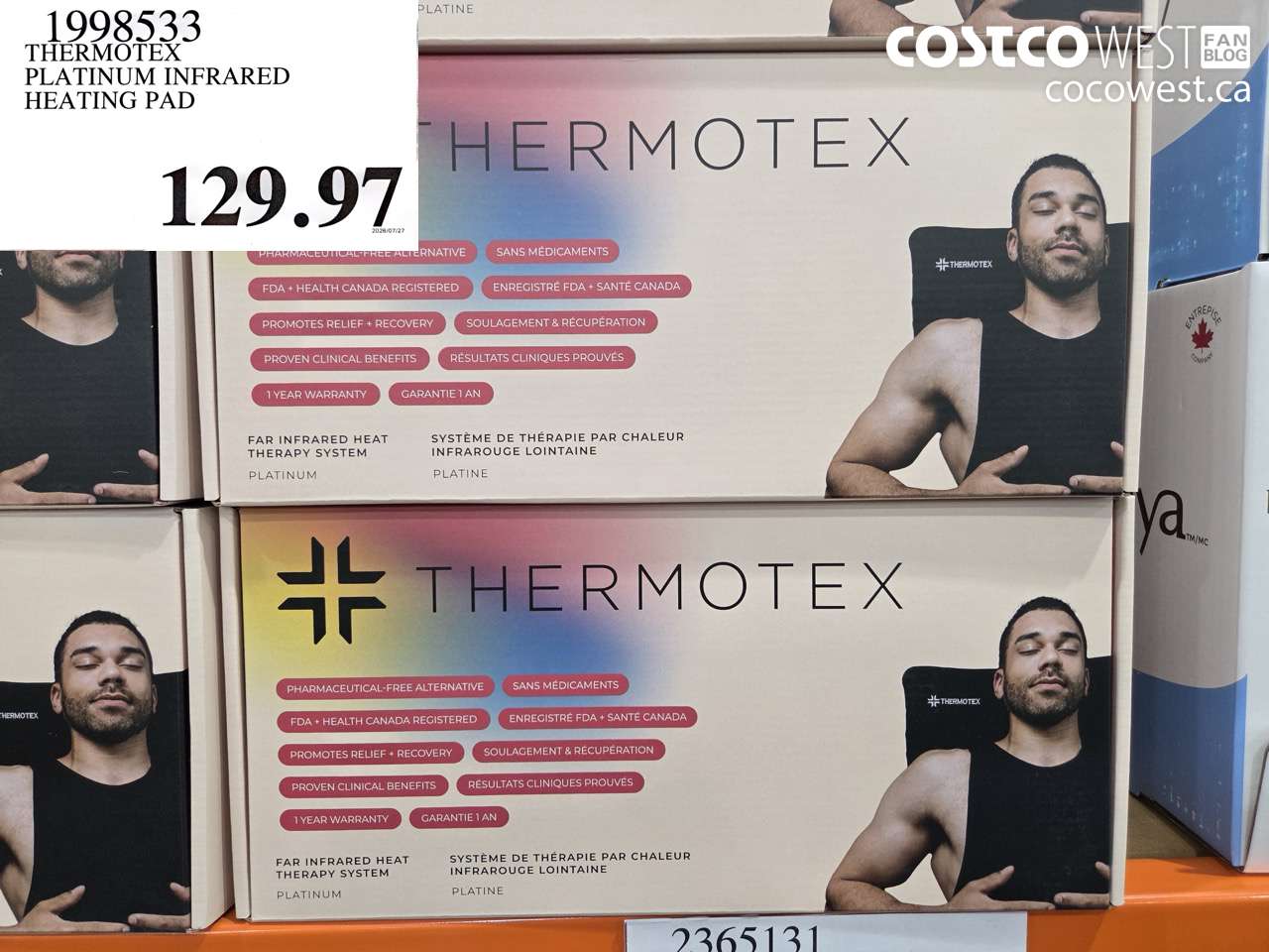 1998533 THERMOTEX PLATINUM INFRARED HEATING PAD $129.97