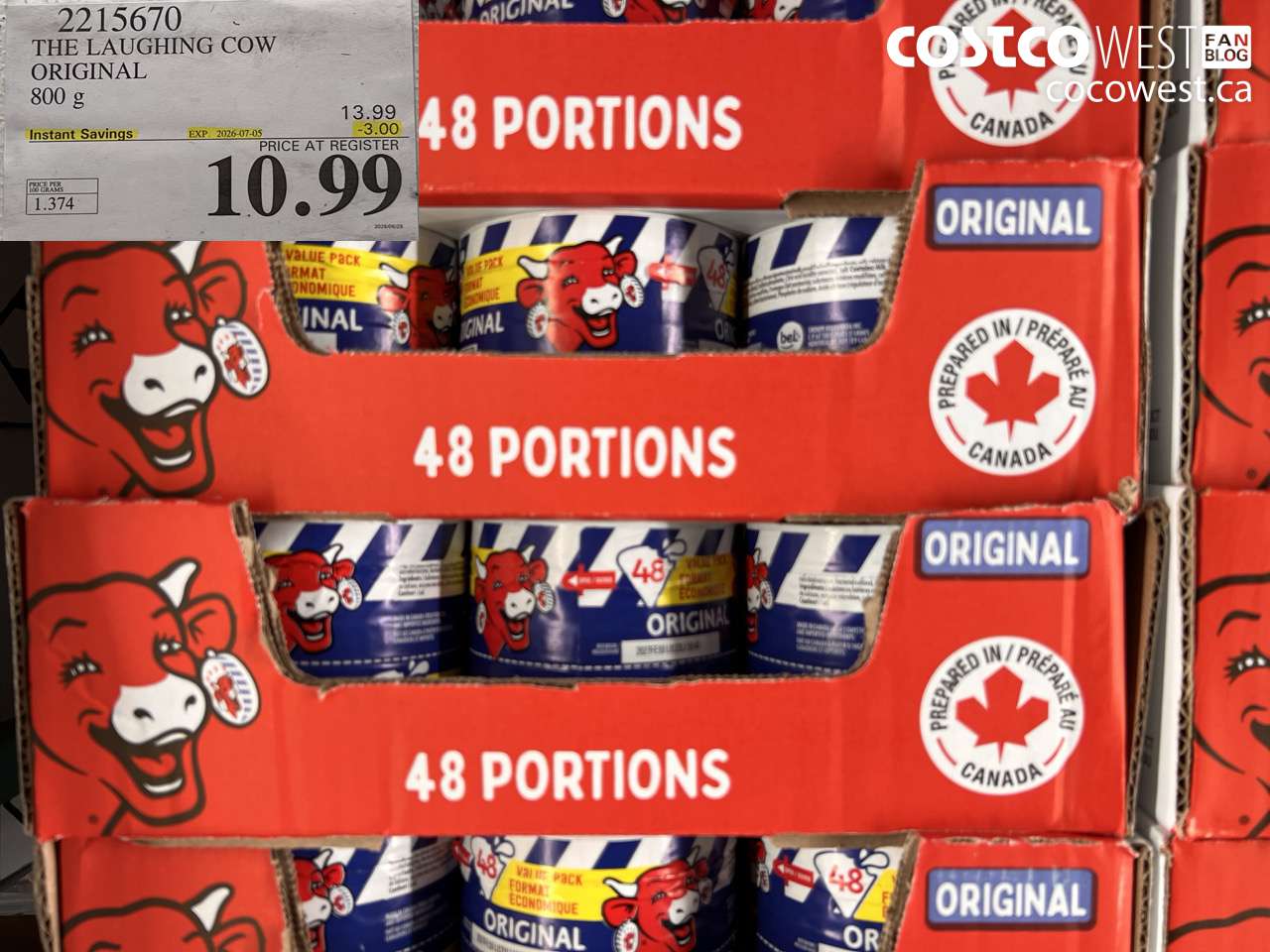 2215670 THE LAUGHING COW ORIGINAL 800 G ($3.00 INSTANT SAVINGS EXPIRES ON 2026-07-05) $10.99