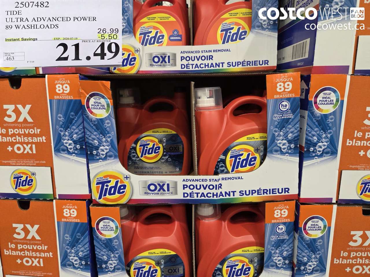 2507482 TIDE ULTRA ADVANCED POWER 89 WASHLOADS ($5.50 INSTANT SAVINGS EXPIRES ON 2026-07-19) $21.49