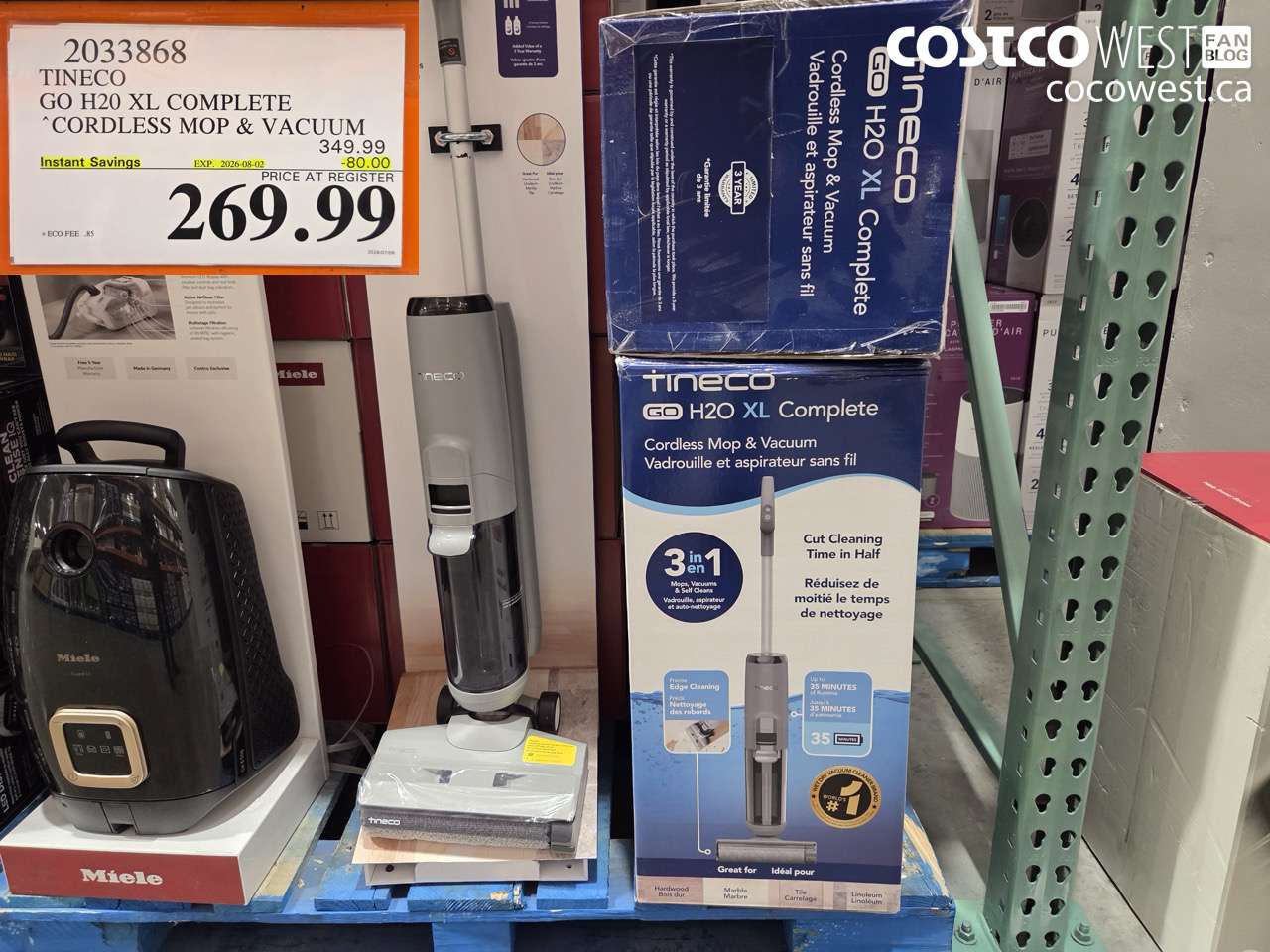 2033868 TINECO GO H20 XL COMPLETE CORDLESS MOP & VACUUM ($80.00 INSTANT SAVINGS EXPIRES ON 2026-08-02) $269.99