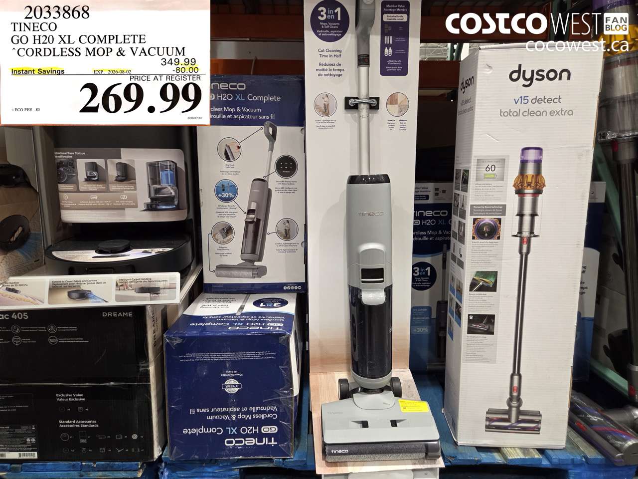 2033868 TINECO GO H20 XL COMPLETE CORDLESS MOP & VACUUM ($80.00 INSTANT SAVINGS EXPIRES ON 2026-08-02) $269.99