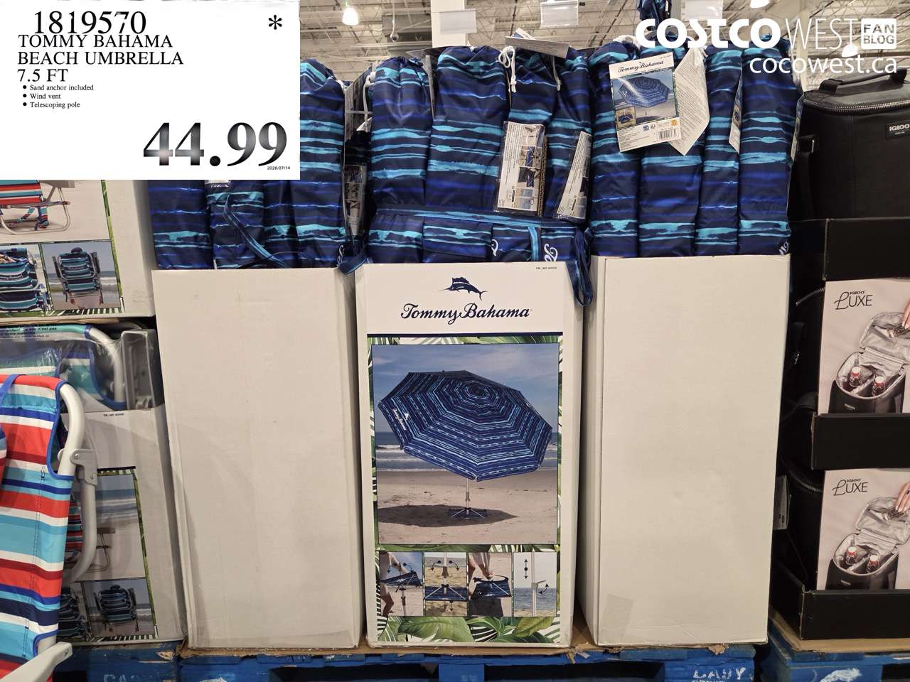 1819570 TOMMY BAHAMA BEACH UMBRELLA 7.5 FT $44.99