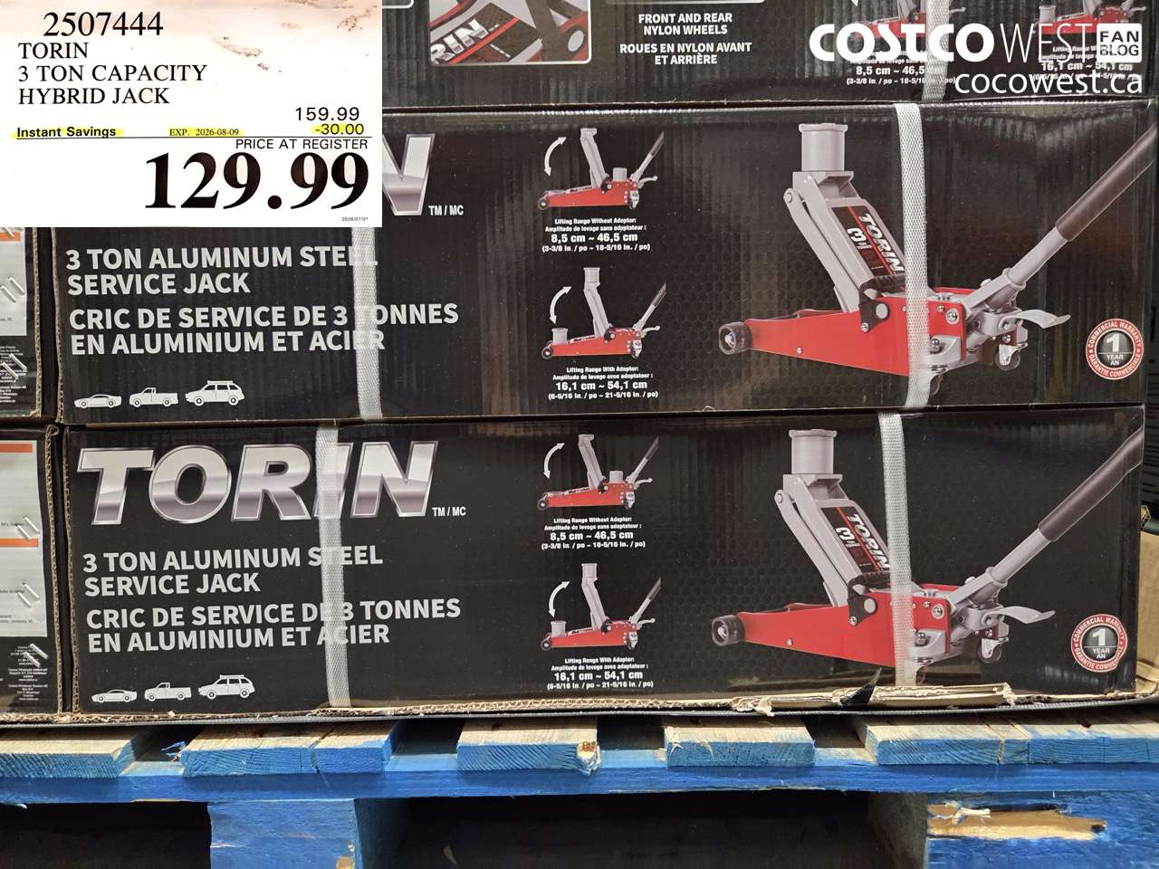 2507444 TORIN 3 TON CAPACITY HYBRID JACK ($30.00 INSTANT SAVINGS EXPIRES ON 2026-08-09) $129.99