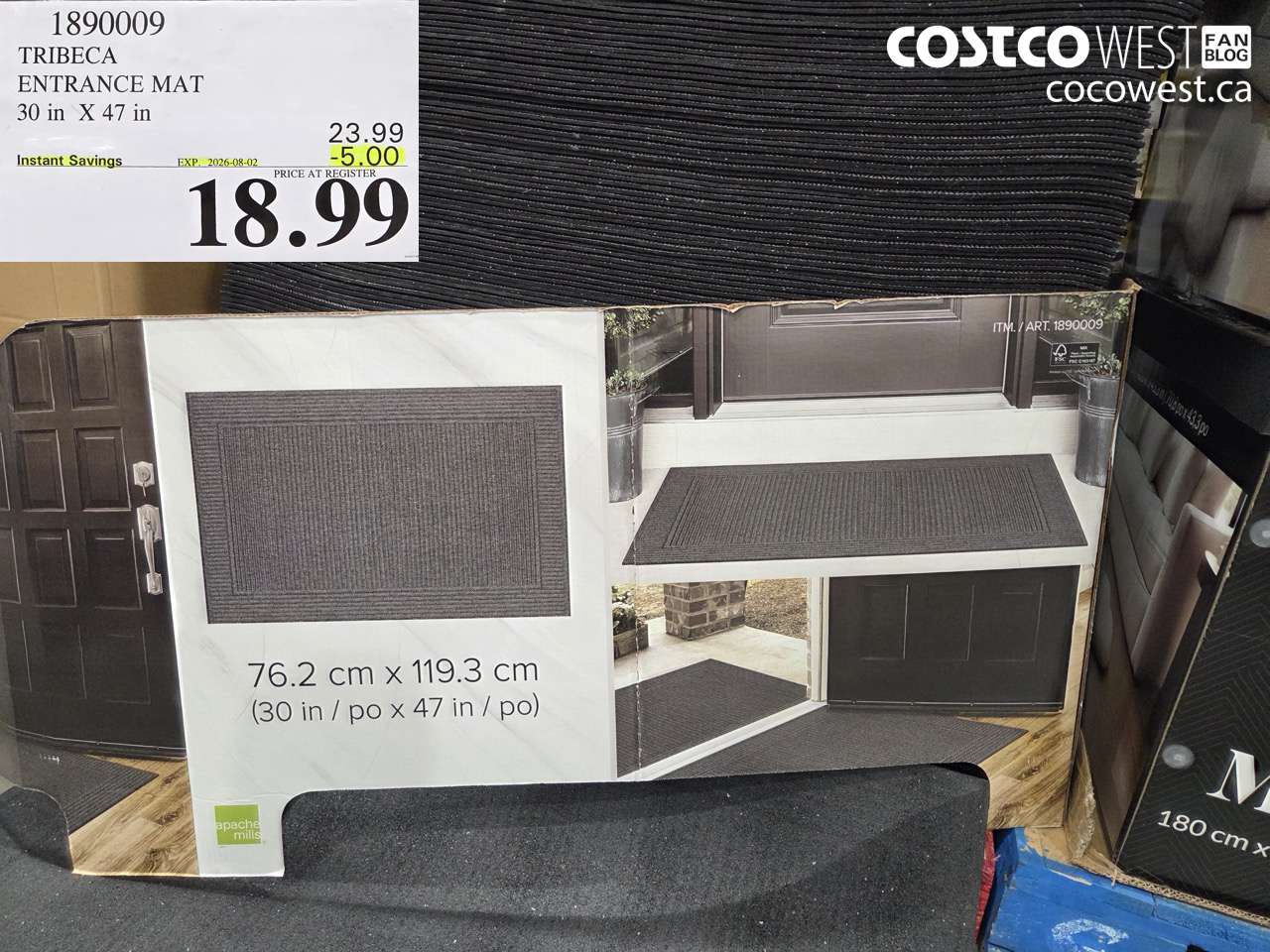1890009 TRIBECA ENTRANCE MAT 30 IN X 47 IN ($5.00 INSTANT SAVINGS EXPIRES ON 2026-08-02) $18.99
