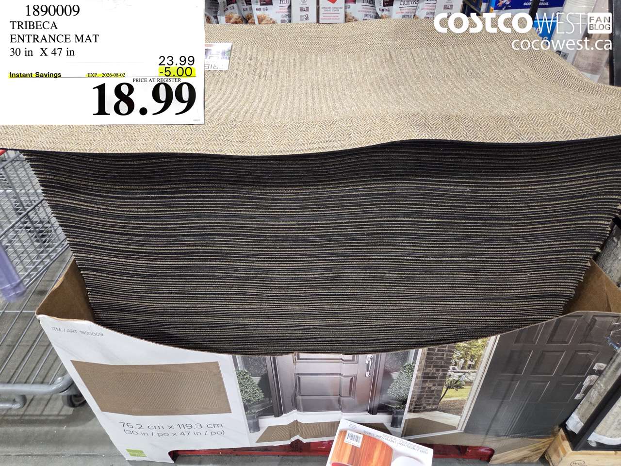 1890009 TRIBECA ENTRANCE MAT 30 IN X 47 IN ($5.00 INSTANT SAVINGS EXPIRES ON 2026-08-02) $18.99