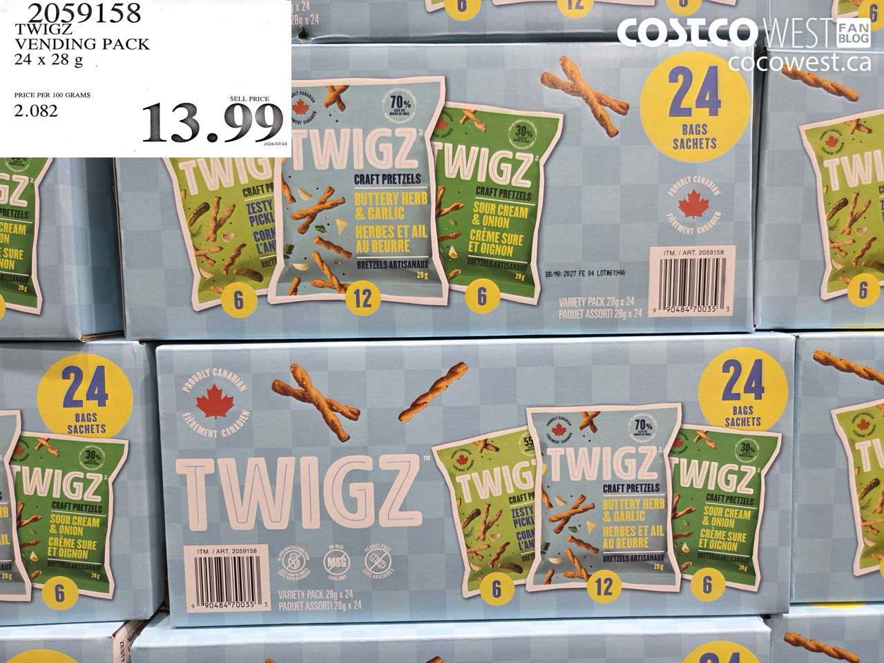 2059158 TWIGZ VENDING PACK 24 X 28 G $13.99