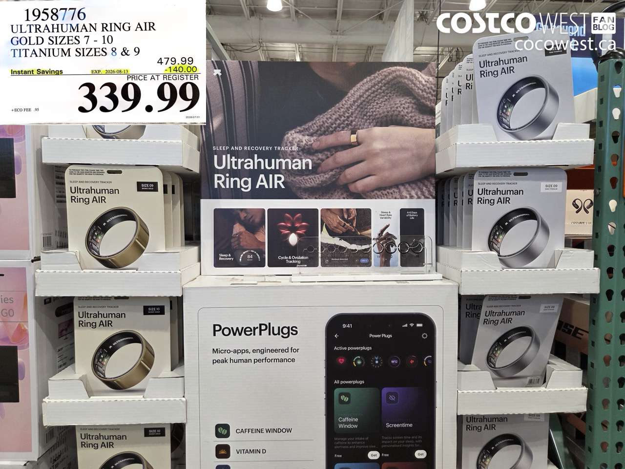 1958776 ULTRAHUMAN RING AIR GOLD SIZES 7 - 10 TITANIUM SIZES 8 & 9 ($140.00 INSTANT SAVINGS EXPIRES ON 2026-08-13) $339.99