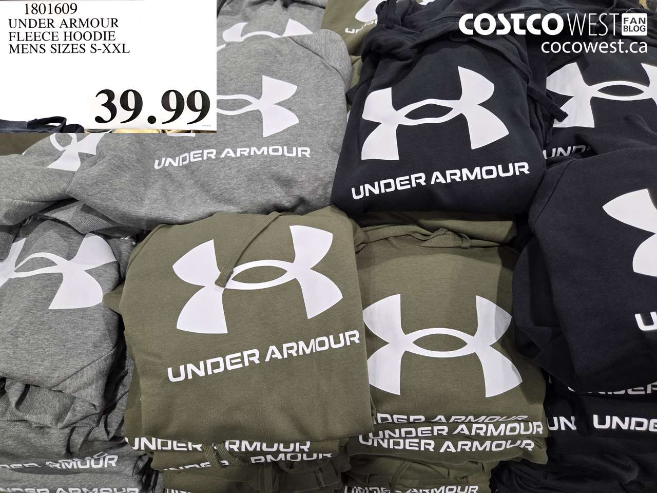 1801609 UNDER ARMOUR FLEECE HOODIE MENS SIZES S-XXL $39.99