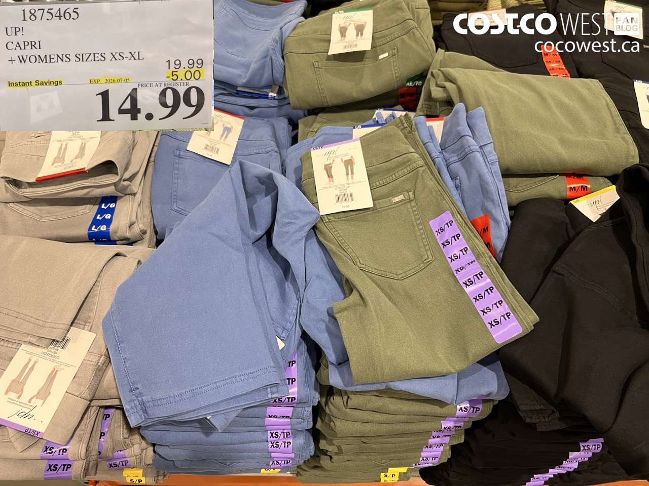 1875465 UP! CAPRI WOMENS SIZES XS-XL ($5.00 INSTANT SAVINGS EXPIRES ON 2026-07-05) $14.99