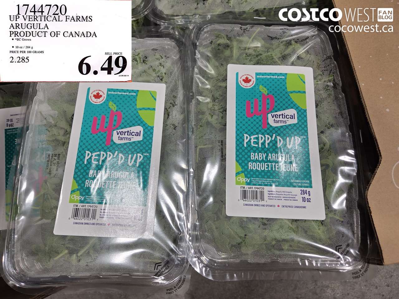1744720 UP VERTICAL FARMS ARUGULA PRODUCT OF CANADA $6.49
