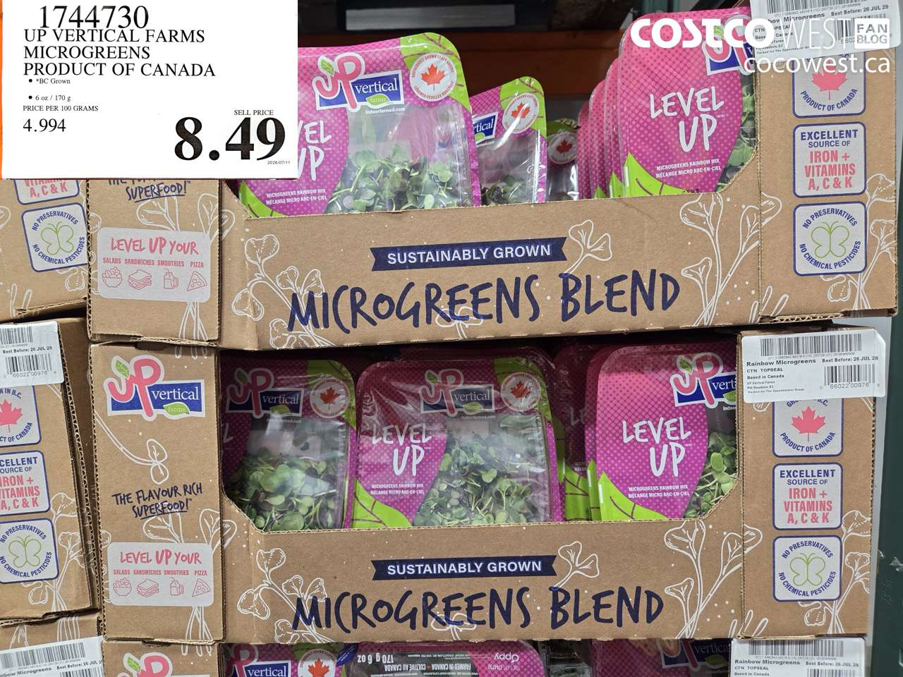 1744730 UP VERTICAL FARMS MICROGREENS PRODUCT OF CANADA $8.49