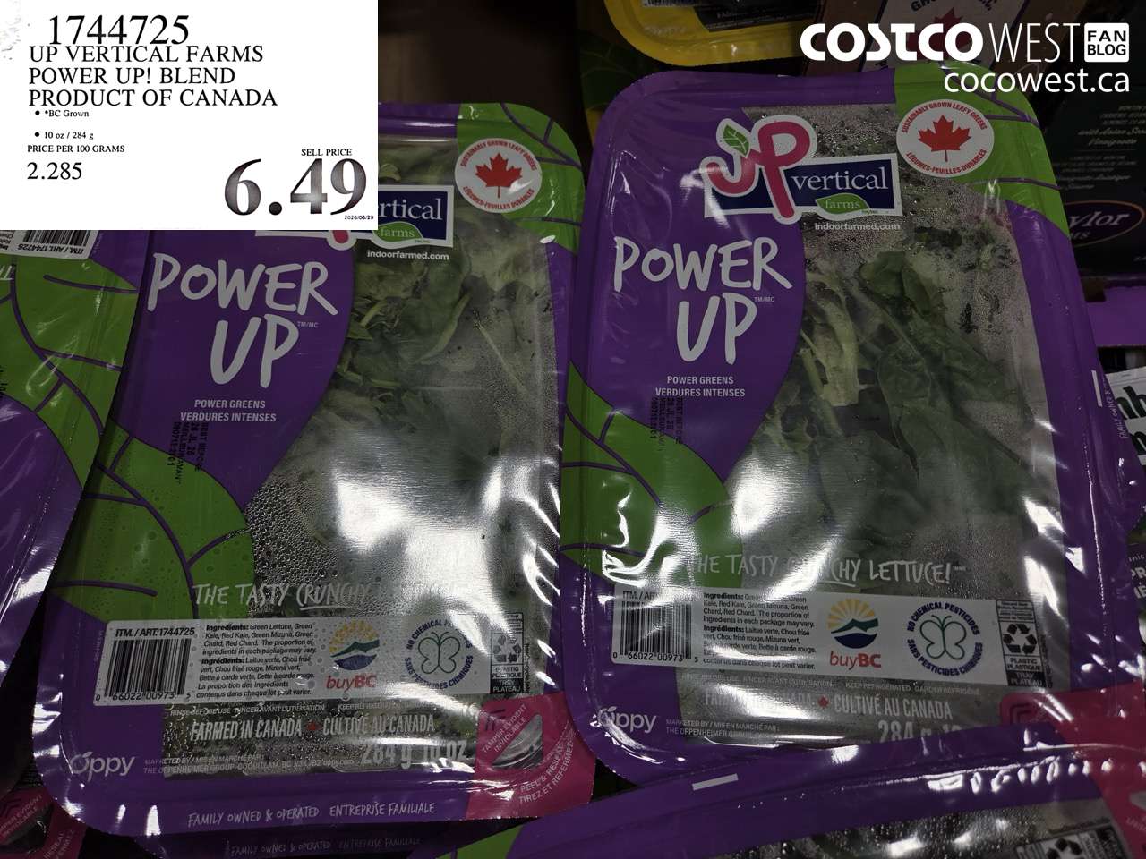 1744725 UP VERTICAL FARMS POWER UP! BLEND PRODUCT OF CANADA $6.49