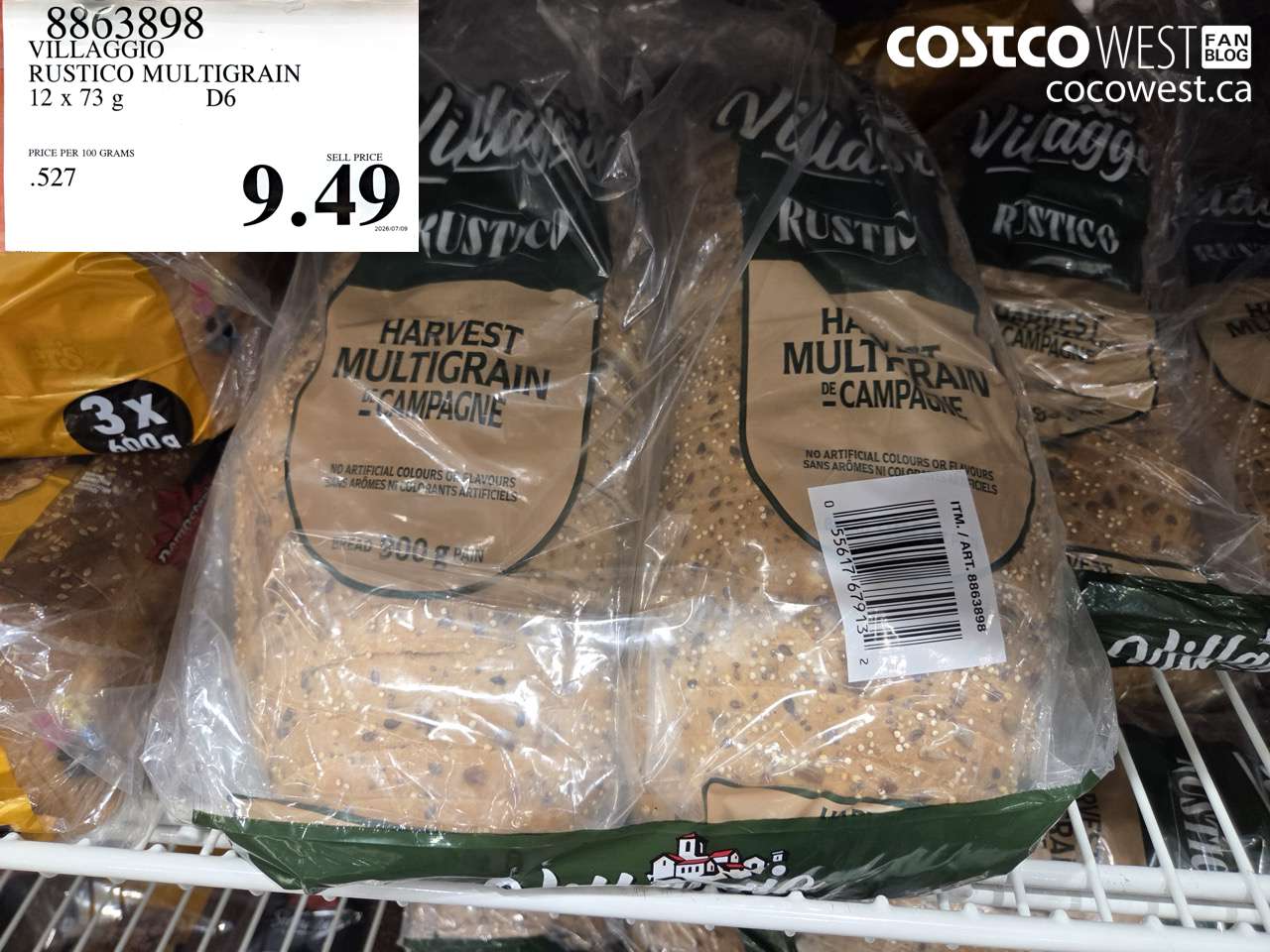 8863898 VILLAGGIO RUSTICO MULTIGRAIN 12 X 73 G $9.49