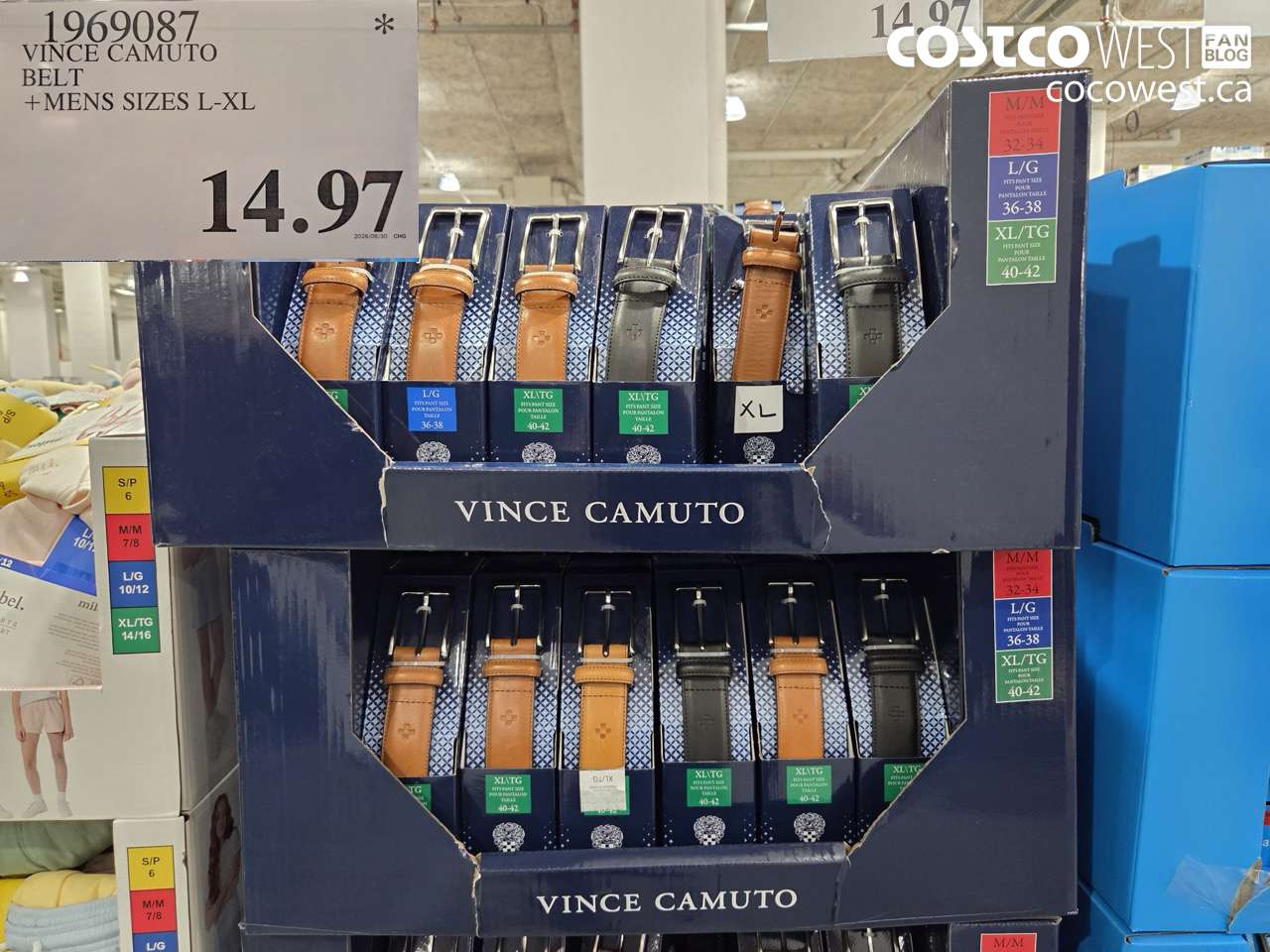 1969087 VINCE CAMUTO BELT MENS SIZES L-XL $14.97