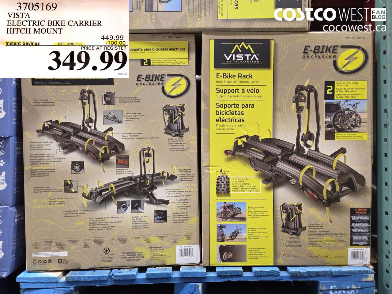 3705169 VISTA ELECTRIC BIKE CARRIER HITCH MOUNT ($100.00 INSTANT SAVINGS EXPIRES ON 2026-07-19) $349.99