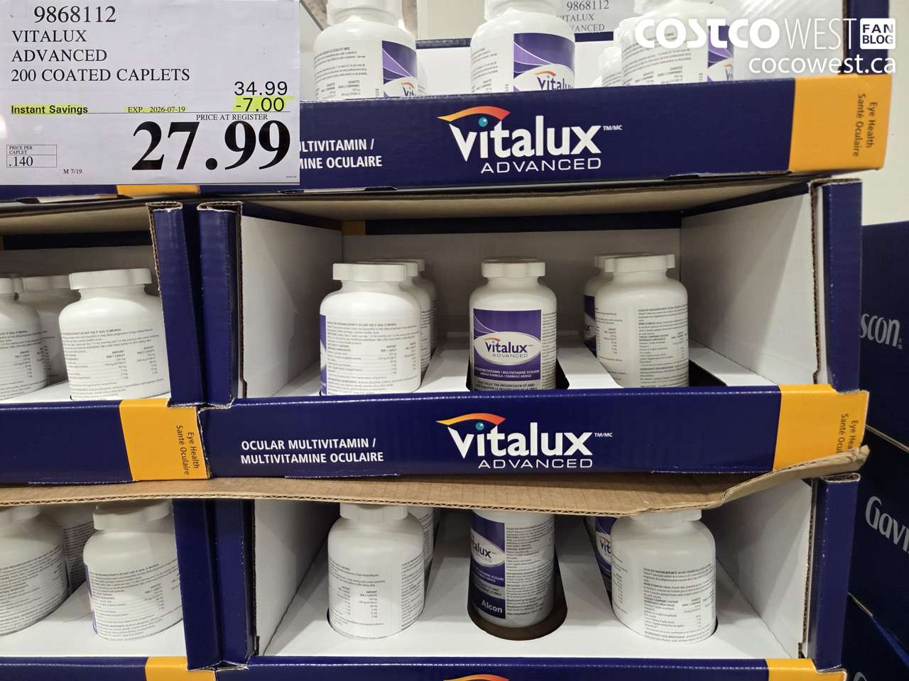 9868112 VITALUX ADVANCED 200 COATED CAPLETS ($7.00 INSTANT SAVINGS EXPIRES ON 2026-07-19) $27.99