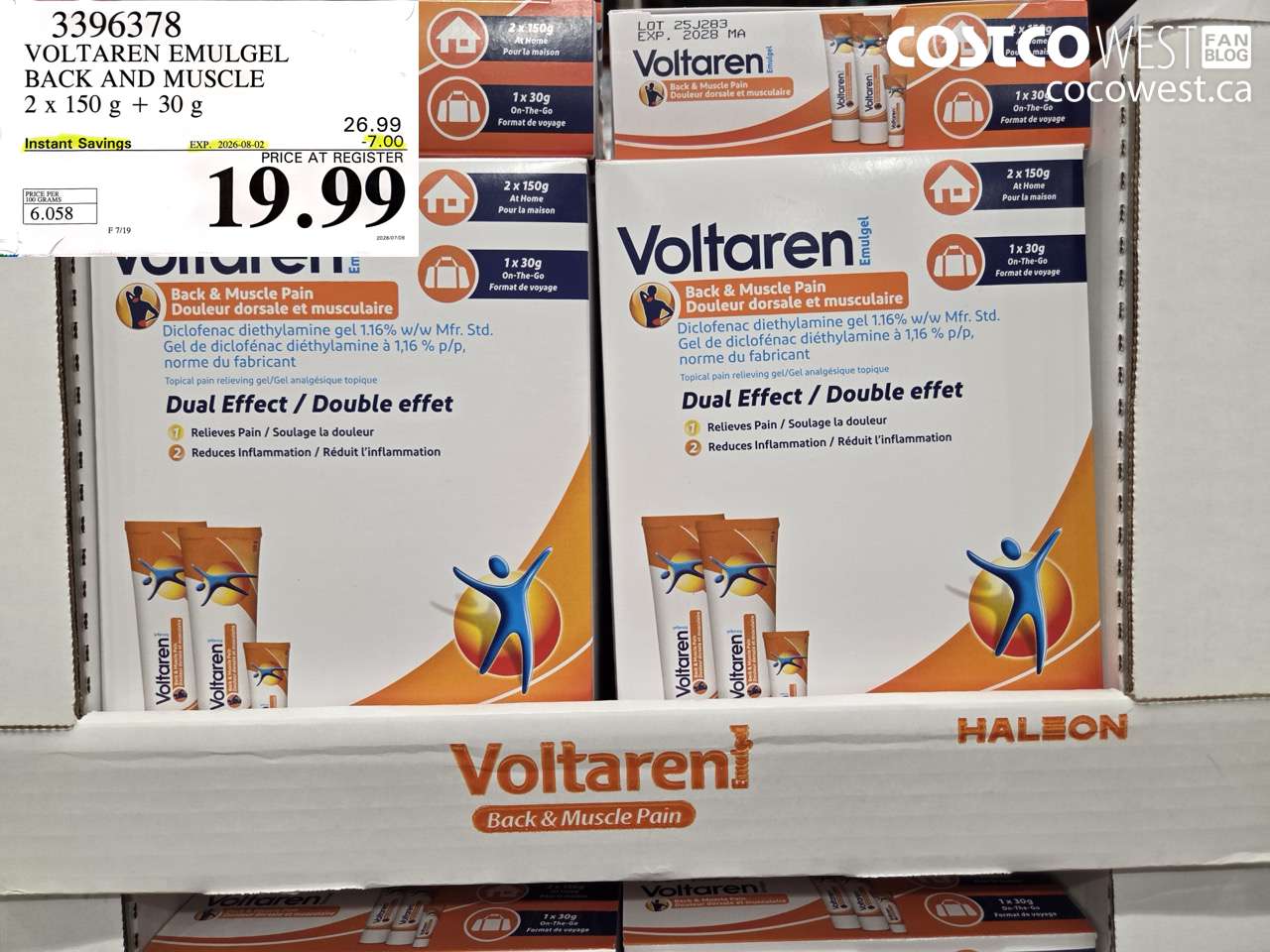 3396378 VOLTAREN EMULGEL BACK AND MUSCLE 2 X 150 G + 30 G ($7.00 INSTANT SAVINGS EXPIRES ON 2026-08-02) $19.99