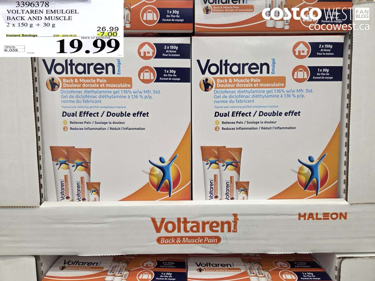 3396378 VOLTAREN EMULGEL BACK AND MUSCLE 2 X 150 G + 30 G ($7.00 INSTANT SAVINGS EXPIRES ON 2026-08-02) $19.99