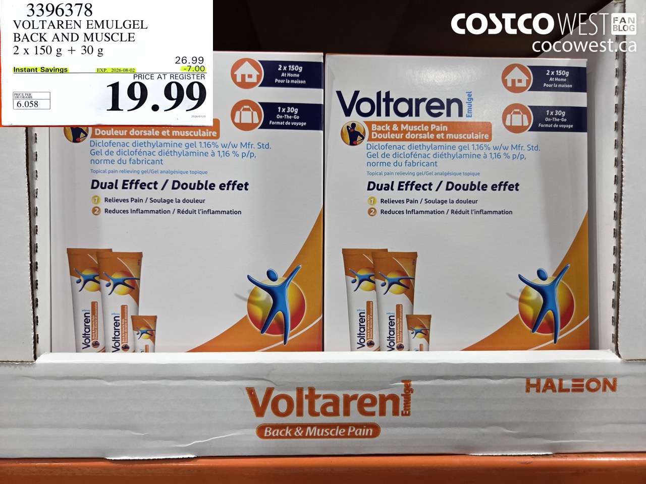 3396378 VOLTAREN EMULGEL BACK AND MUSCLE 2 X 150 G + 30 G ($7.00 INSTANT SAVINGS EXPIRES ON 2026-08-02) $19.99
