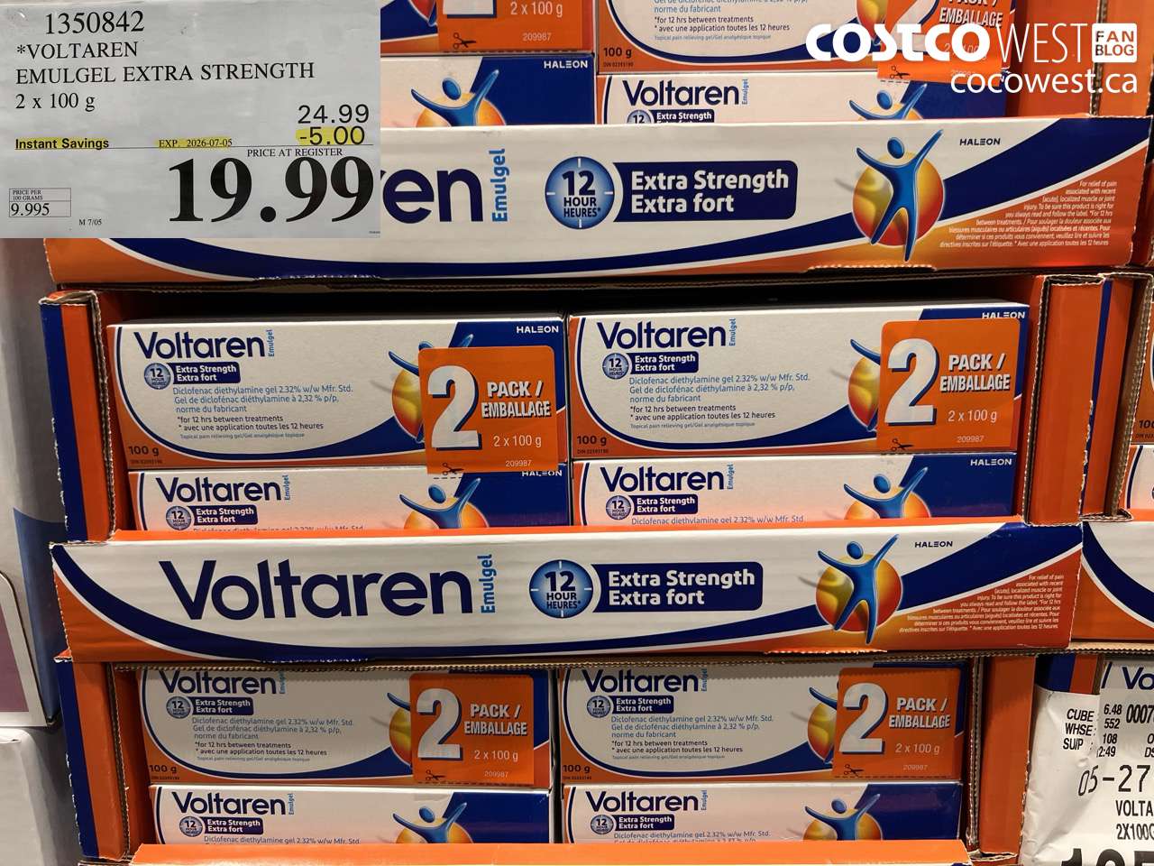 1350842 VOLTAREN EMULGEL EXTRA STRENGTH 2 X 100 G ($5.00 INSTANT SAVINGS EXPIRES ON 2026-07-05) $19.99