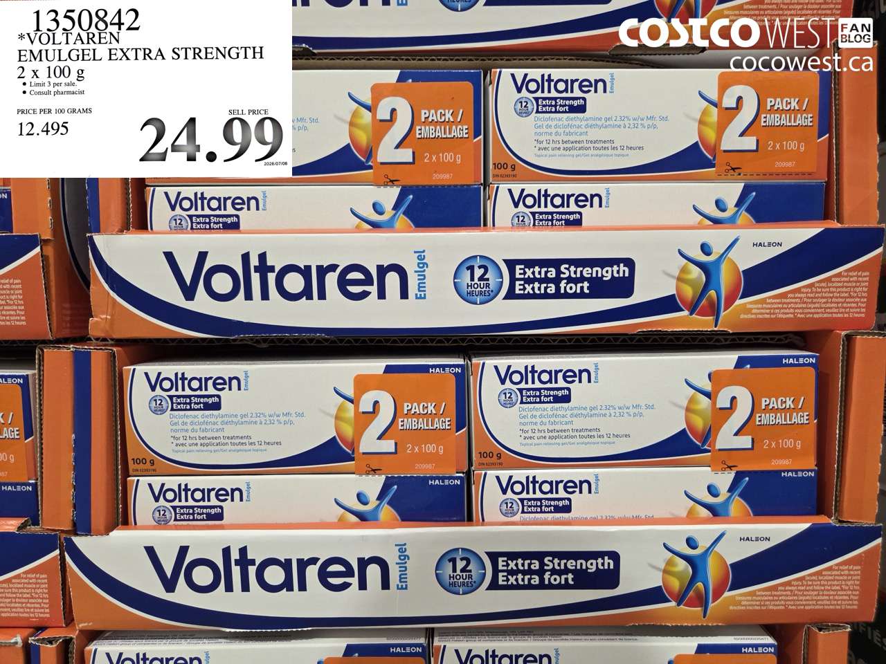 1350842 VOLTAREN EMULGEL EXTRA STRENGTH 2 X 100 G $24.99