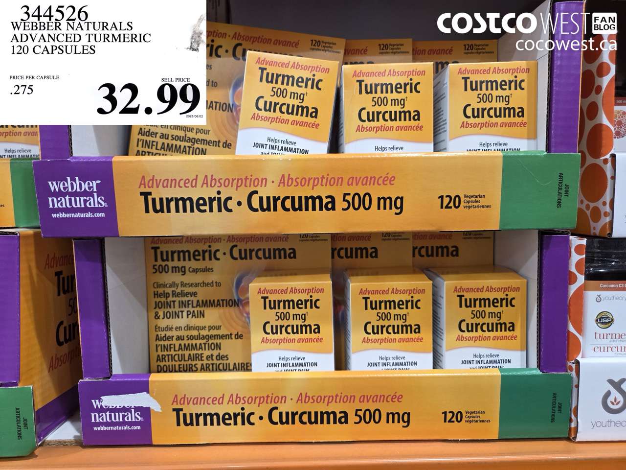 344526 WEBBER NATURALS ADVANCED TURMERIC 120 CAPSULES $32.99
