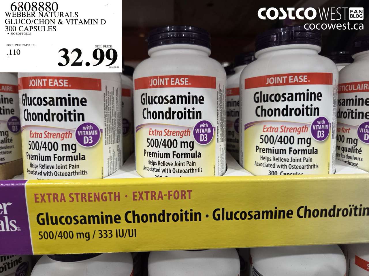 6808880 WEBBER NATURALS GLUCO/CHON & VITAMIN D 300 CAPSULES $32.99