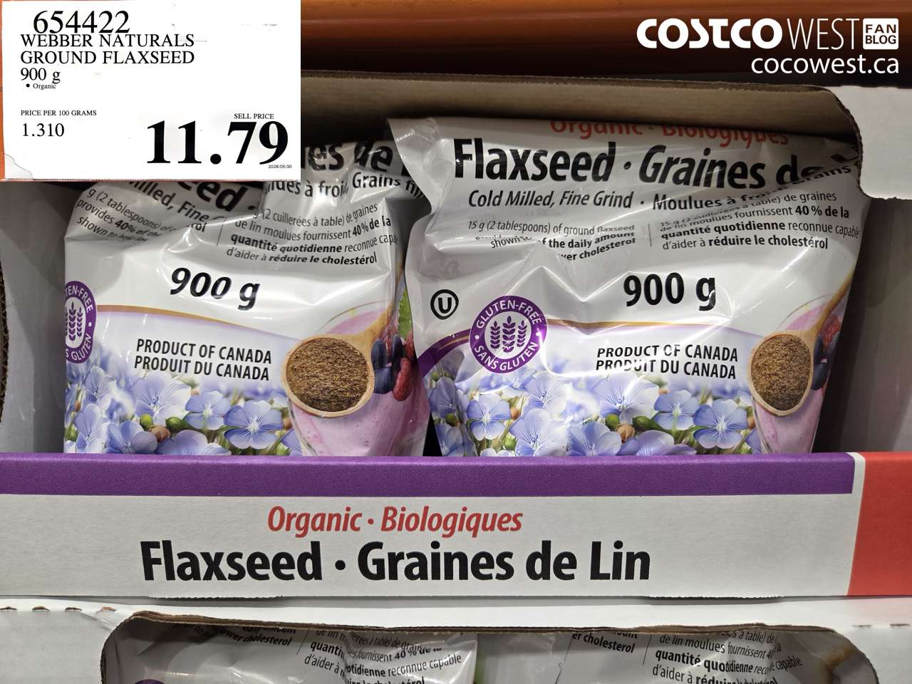 654422 WEBBER NATURALS GROUND FLAXSEED 900 G $11.79