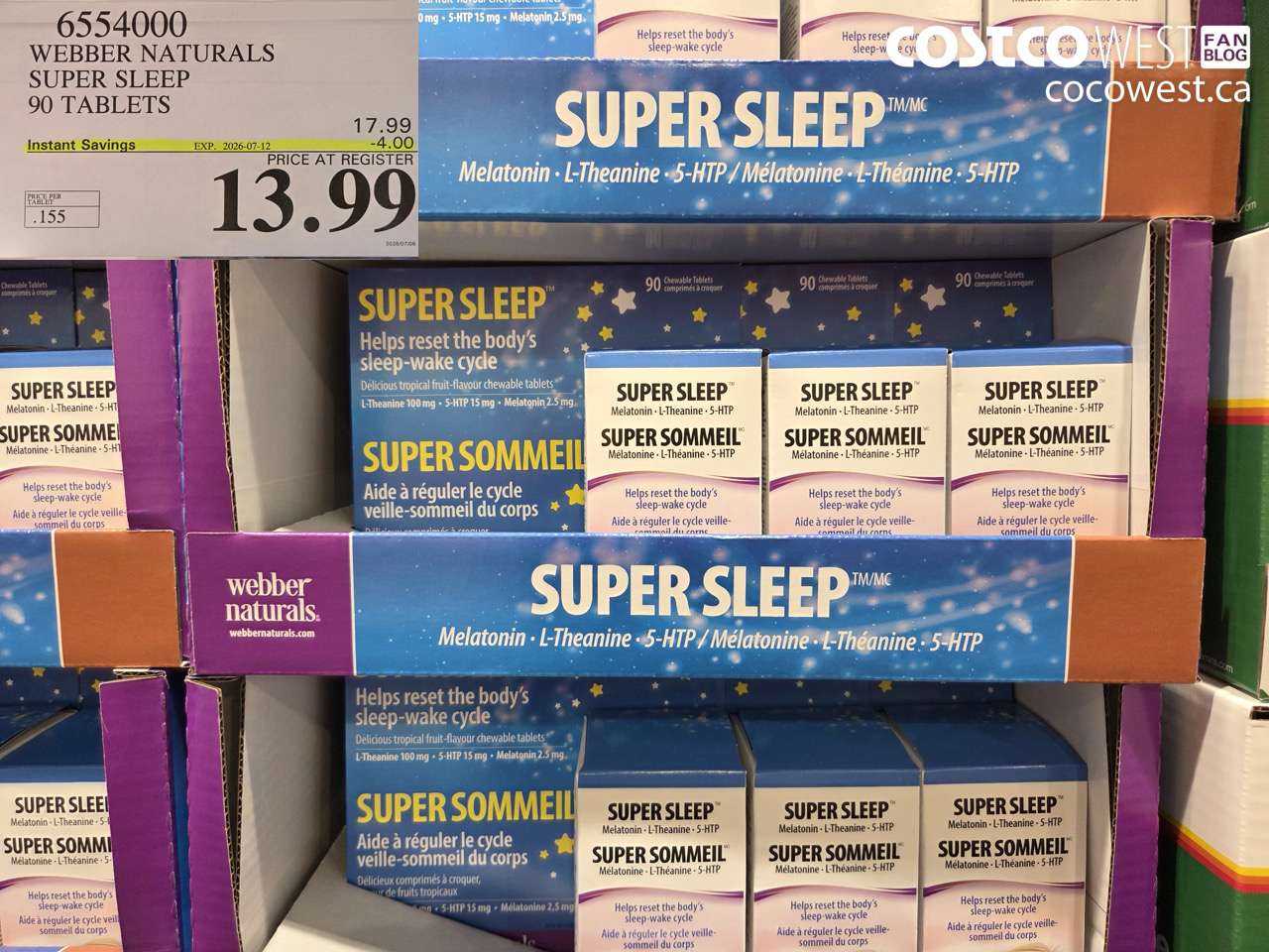 6554000 WEBBER NATURALS SUPER SLEEP 90 TABLETS ($4.00 INSTANT SAVINGS EXPIRES ON 2026-07-12) $13.99