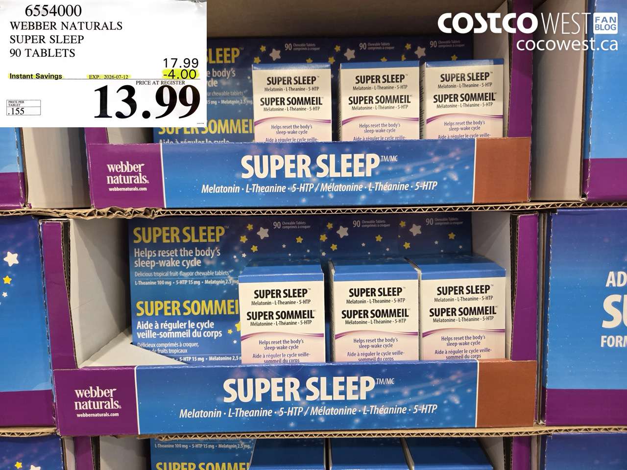 6554000 WEBBER NATURALS SUPER SLEEP 90 TABLETS ($4.00 INSTANT SAVINGS EXPIRES ON 2026-07-12) $13.99