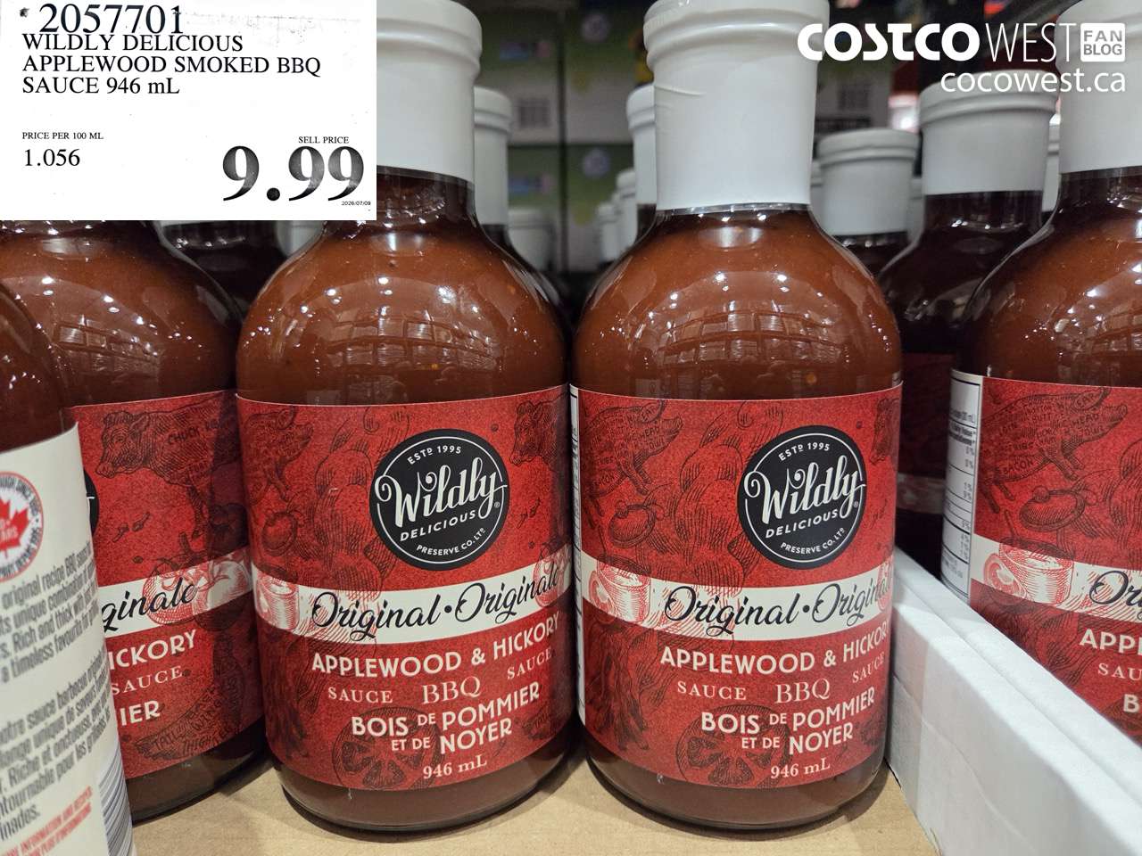 2057701 WILDLY DELICIOUS APPLEWOOD SMOKED BBQ SAUCE 946 ML $9.99
