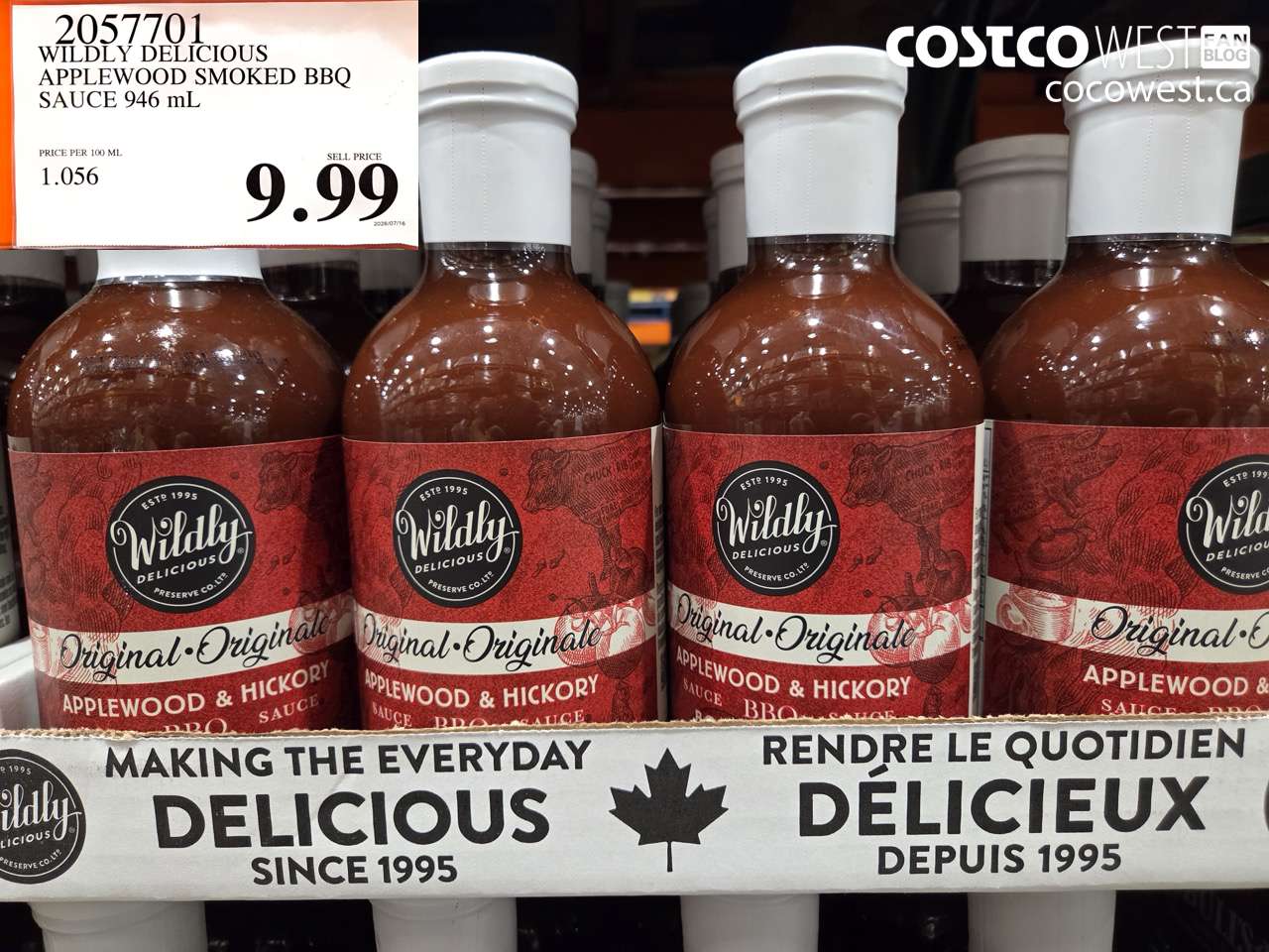 2057701 WILDLY DELICIOUS APPLEWOOD SMOKED BBQ SAUCE 946 ML $9.99