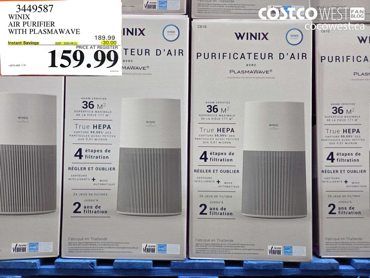 3449587 WINIX AIR PURIFIER WITH PLASMAWAVE ($30.00 INSTANT SAVINGS EXPIRES ON 2026-08-21) $159.99