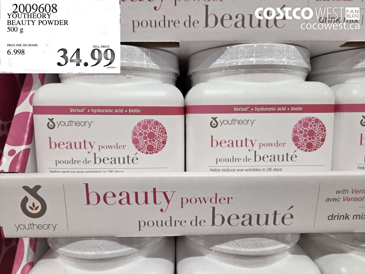 2009608 YOUTHEORY BEAUTY POWDER 500 G $34.99