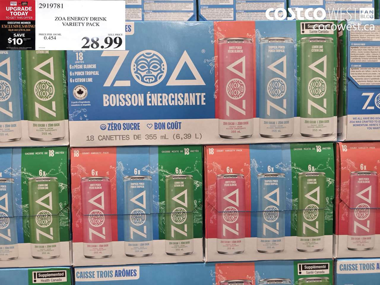 2919781 ZOA ENERGY DRINK VARIETY PACK ($10.00 INSTANT SAVINGS EXPIRES ON 2026-07-19) $18.99
