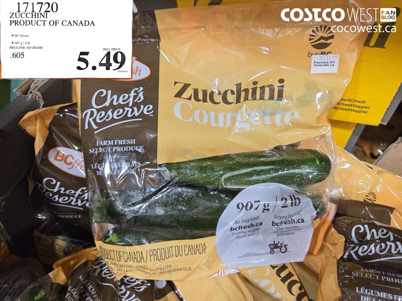 171720 ZUCCHINI PRODUCT OF CANADA $5.49