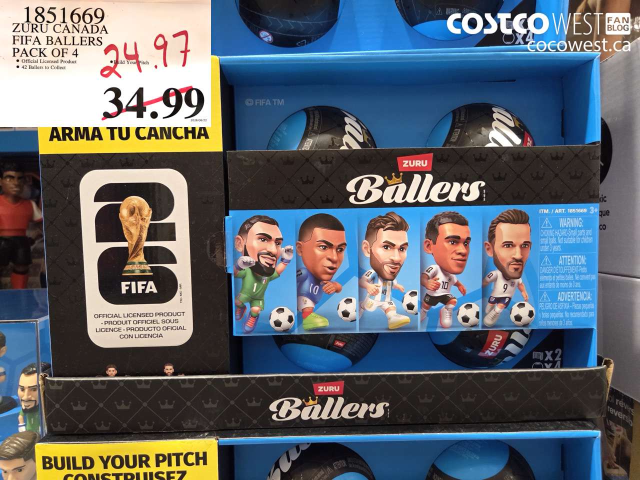 1851669 ZURU CANADA FIFA BALLERS PACK OF 4 $24.97