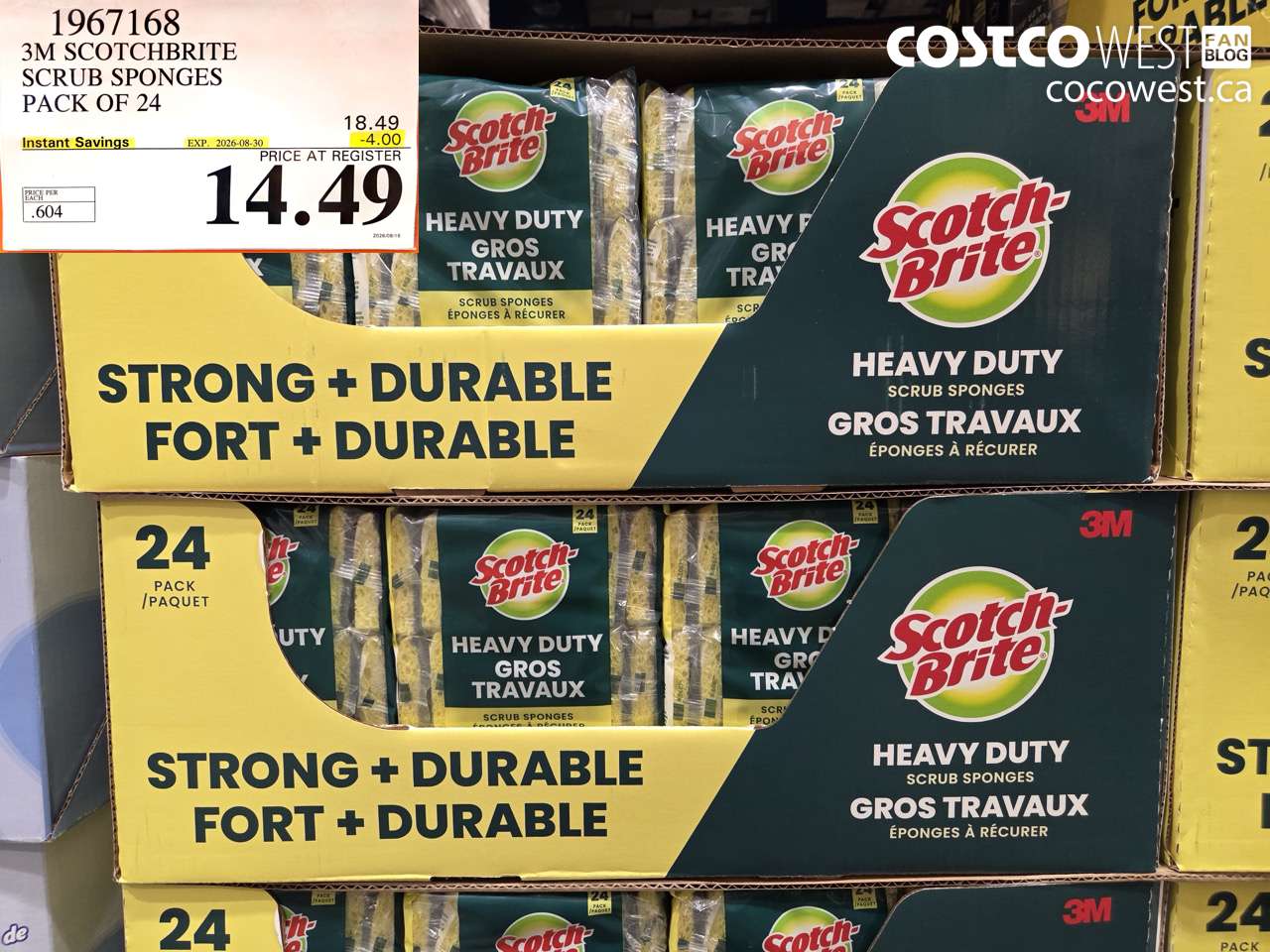 1967168 3M SCOTCHBRITE SCRUB SPONGES PACK OF 24 ($4.00 INSTANT SAVINGS EXPIRES ON 2026-08-30) $14.49